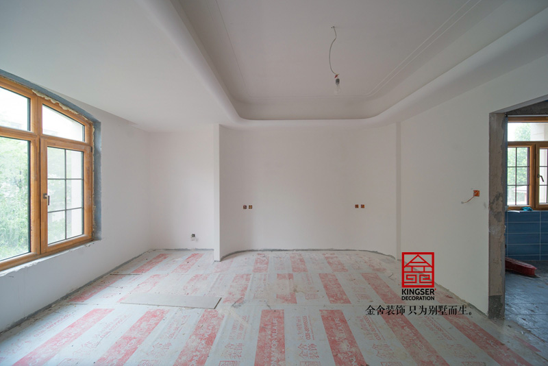 石家莊別墅裝修原河名墅施工現場(chǎng)