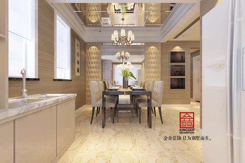 棕櫚灣躍層裝修-現代簡(jiǎn)約-餐廳