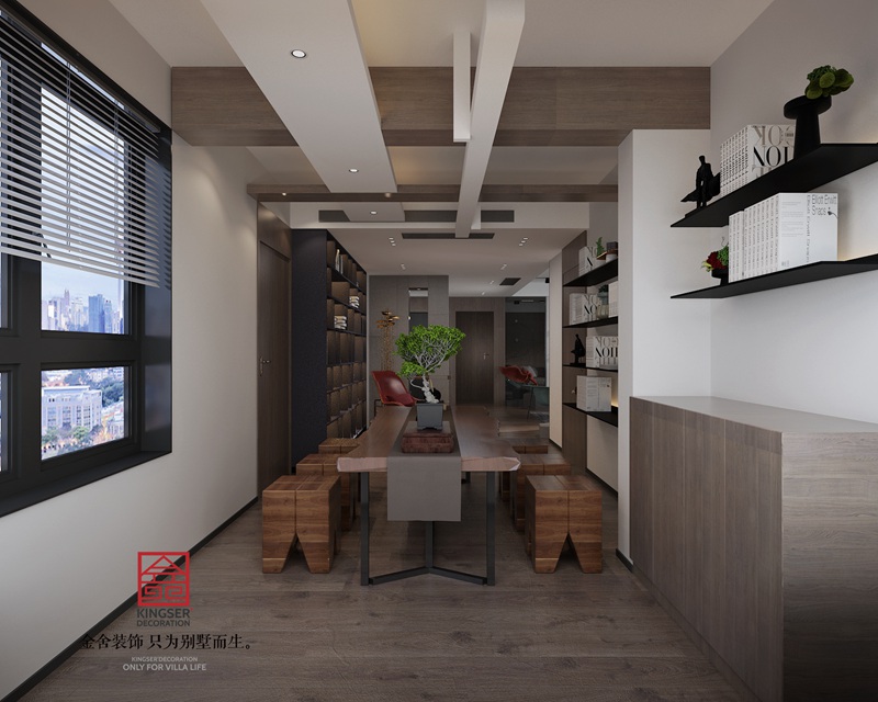榮盛華府190平米現代極簡(jiǎn)風(fēng)格裝修-茶室