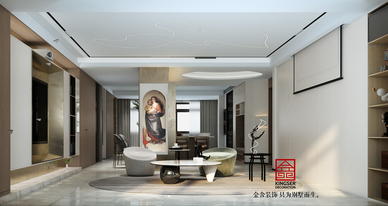 榮盛華府210㎡現代簡(jiǎn)約裝修實(shí)景