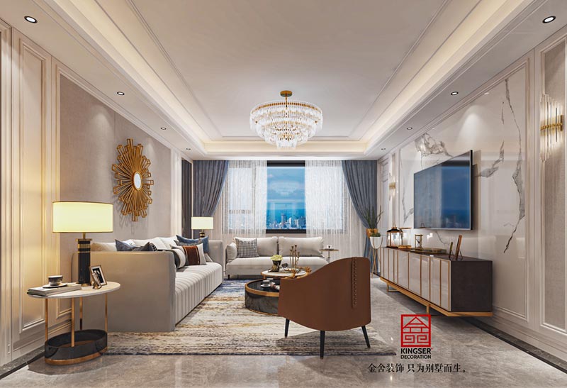 國赫天著(zhù)現代輕奢風(fēng)格裝修效果圖-客廳