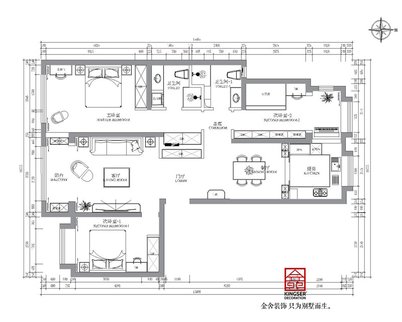 融創(chuàng  )中心155戶(hù)型施工圖