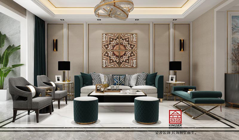 融創(chuàng  )中心180平米美式輕奢風(fēng)格裝修設計