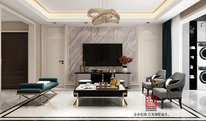 融創(chuàng  )中心180平米美式輕奢風(fēng)格裝修設計