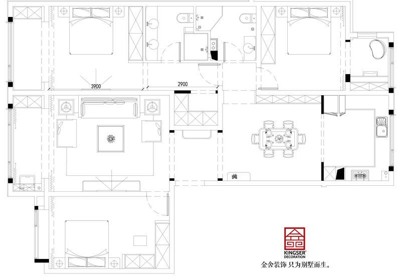 融創(chuàng  )中心180平米戶(hù)型解析