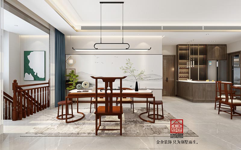 萬(wàn)合名著(zhù)下躍裝修260平米新中式風(fēng)格效果圖