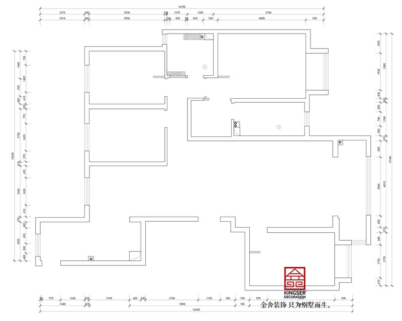 東南智匯城191平米戶(hù)型墻體新建圖