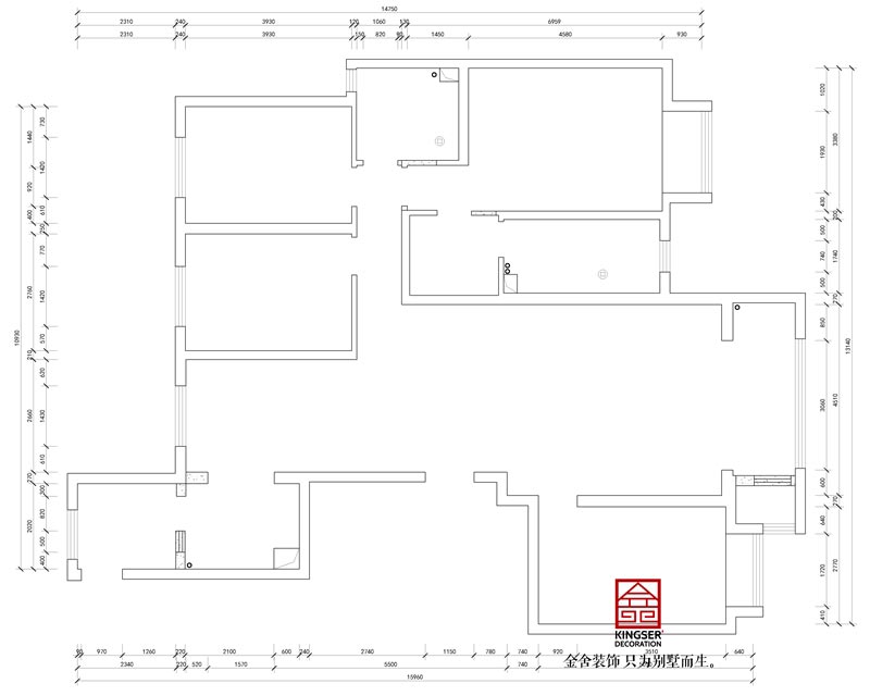 東南智匯城191平米戶(hù)型拆除圖