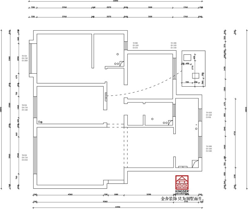 國赫天著(zhù)130㎡戶(hù)型原始平面圖