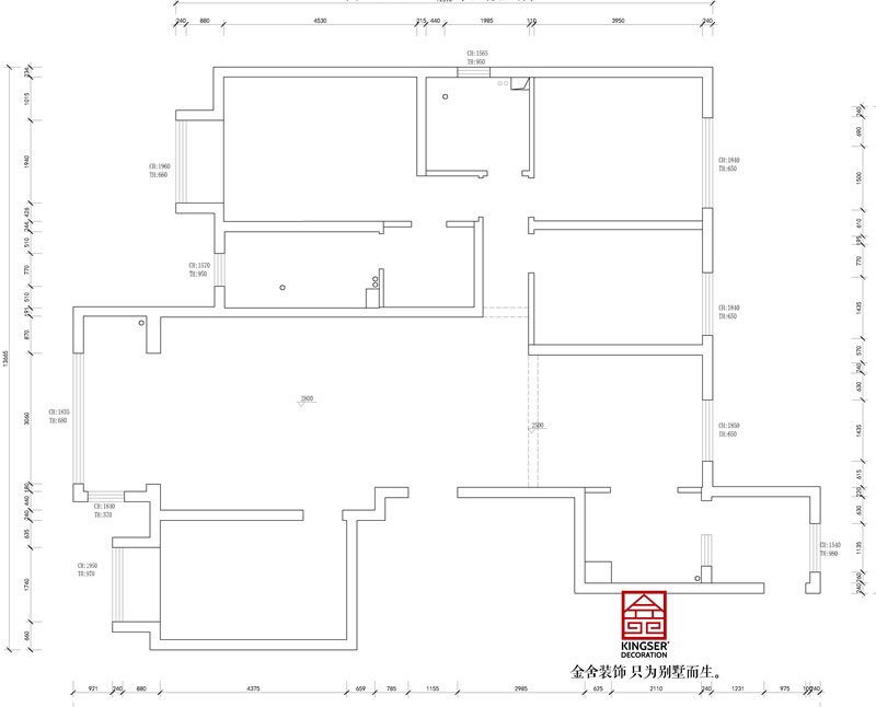 東南智匯城191平米戶(hù)型原始平面圖