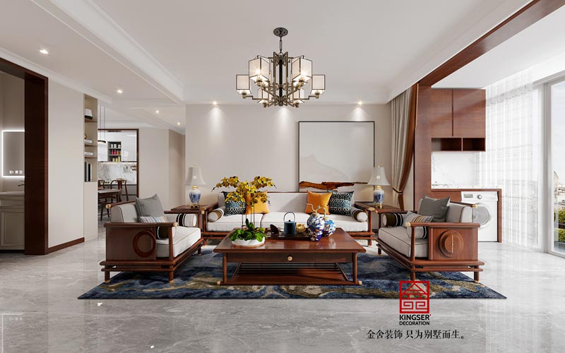 方北小區新中式風(fēng)格裝修設計-客廳