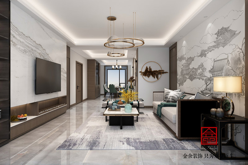 榮盛御府裝修186㎡現代輕奢風(fēng)格效果圖