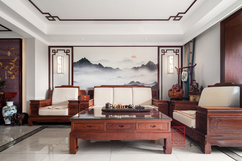 榮盛華府新中式風(fēng)格裝修設計實(shí)景圖