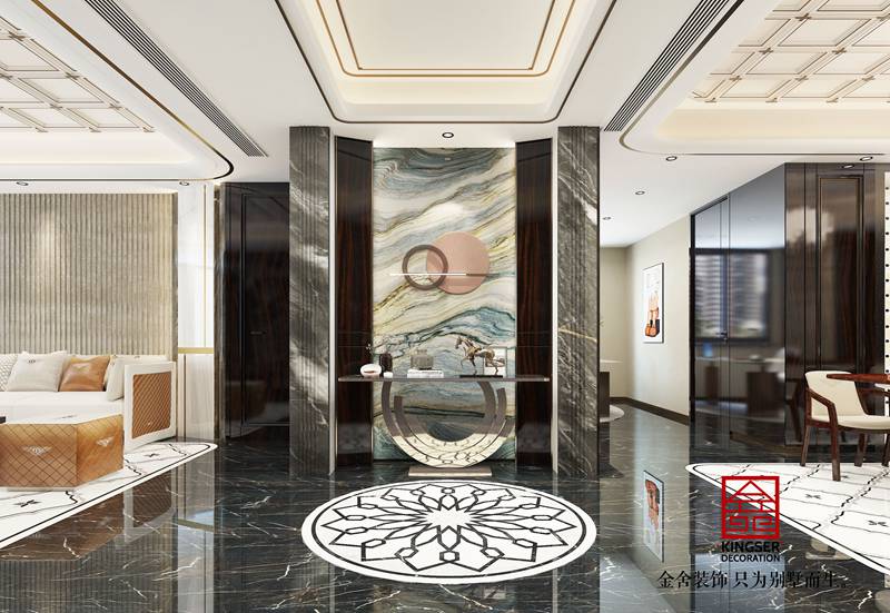 融創(chuàng  )臻園壹號港式輕奢風(fēng)格客廳裝修設計