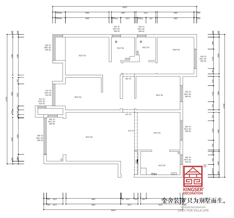 東南智匯城170平米四室二廳一廚兩衛戶(hù)型原始平面圖