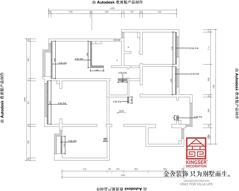 ?綠城誠園165平米三室一廳兩衛戶(hù)型解析原始平面圖
