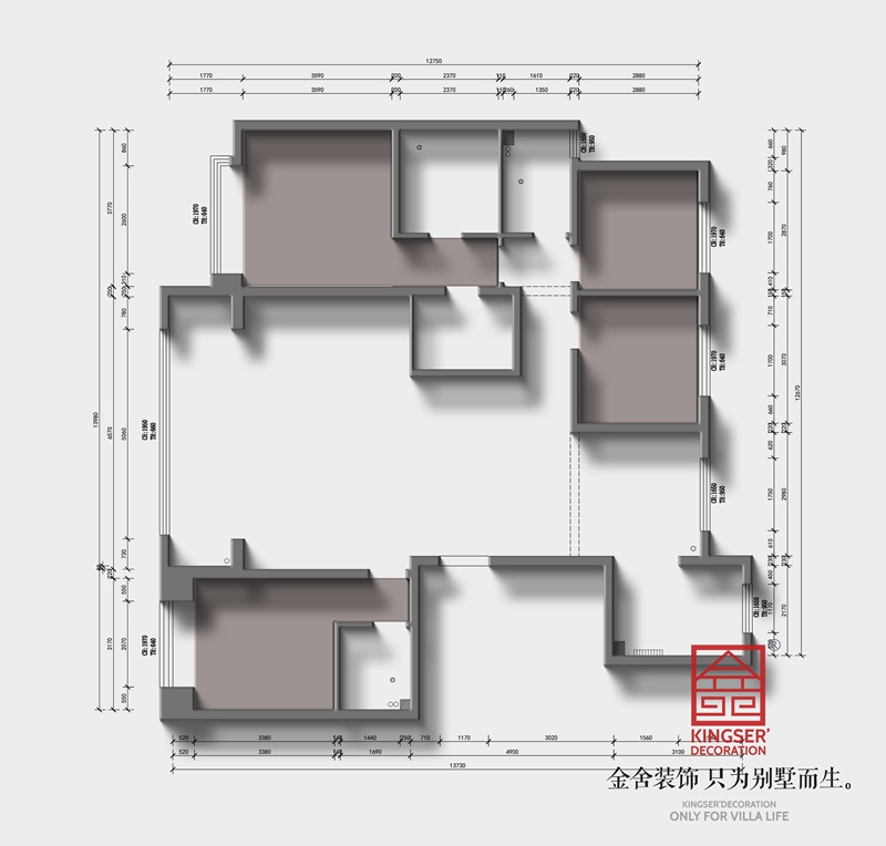 錦江府188平四室兩廳三衛原始戶(hù)型圖