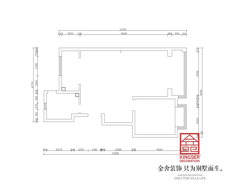 漢王府190平米躍層裝修原始戶(hù)型圖