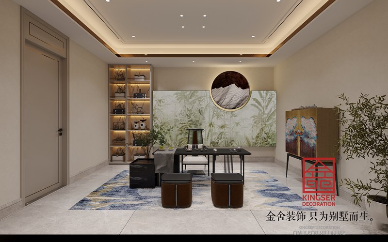衡水漢王府別墅裝修520平現代法奢風(fēng)格效果圖