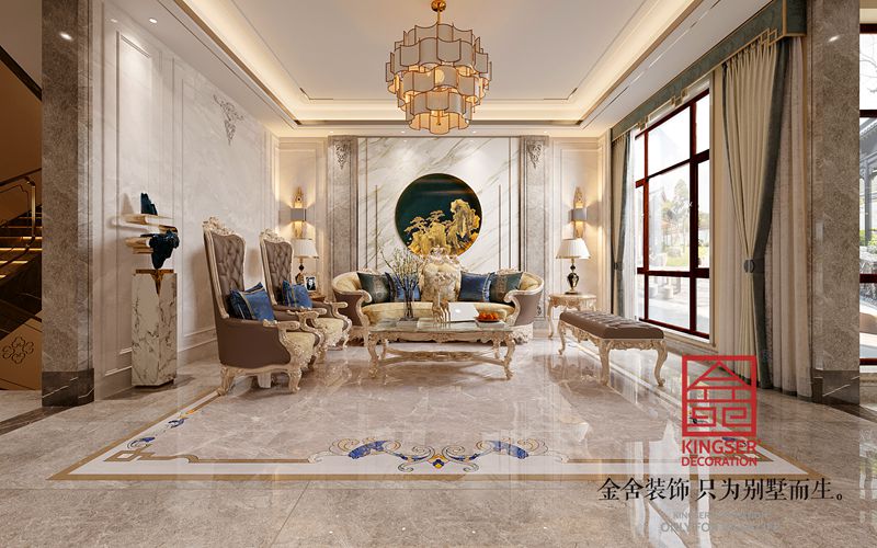 衡水漢王府別墅裝修520平現代法奢風(fēng)格效果圖