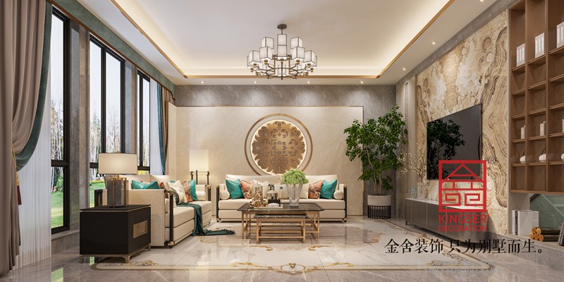衡水漢王府中式奢華風(fēng)格客廳裝修設計