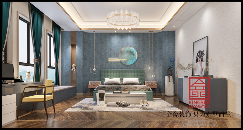 衡水漢王府中式奢華風(fēng)格臥室裝修設計