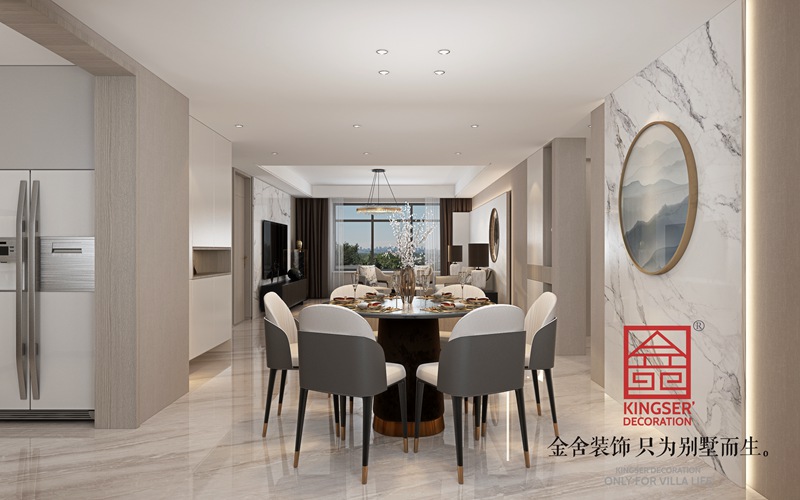 榮盛遠見(jiàn)新中式風(fēng)格裝修餐廳效果圖