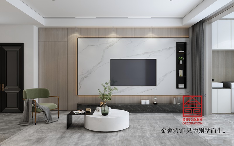 融創(chuàng  )中心現代輕奢風(fēng)格客廳裝修設計