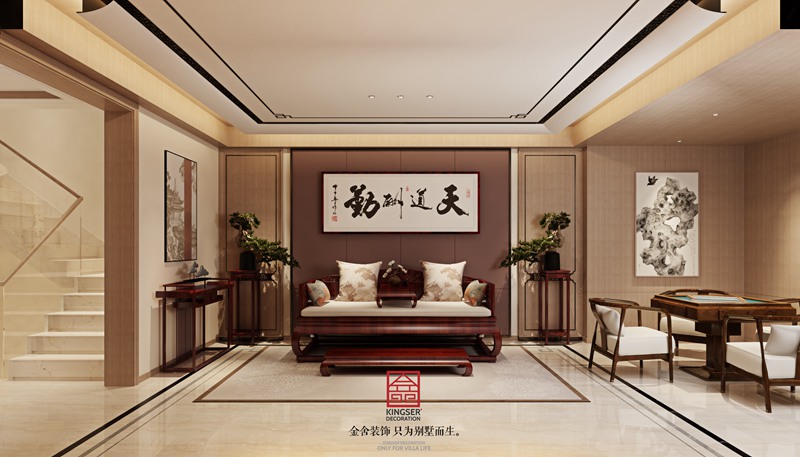 紅石原著(zhù)580㎡中式風(fēng)格別墅裝修效果圖