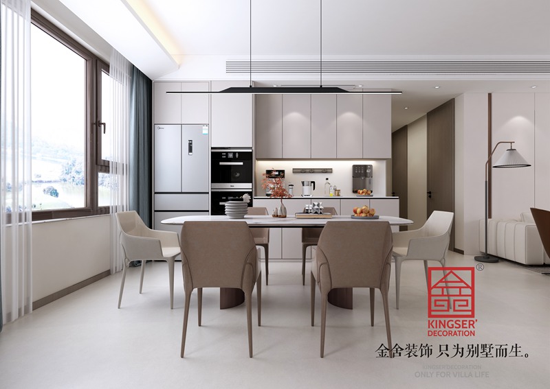 盛邦九號院現代簡(jiǎn)約風(fēng)格餐廳裝修設計